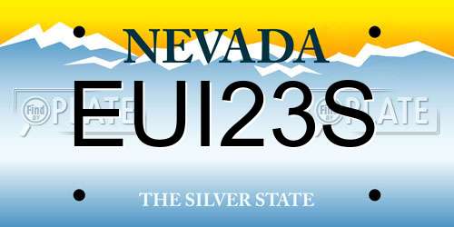EUI23S Nevada License Plate
