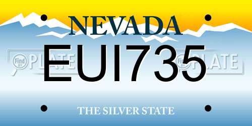 EUI735 Nevada License Plate