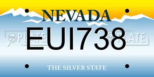 EUI738 Nevada License Plate