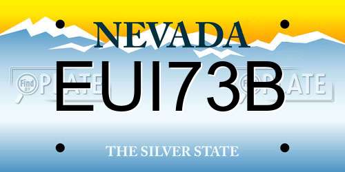 EUI73B Nevada License Plate