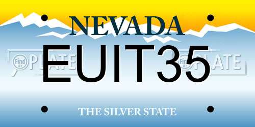 EUIT35 Nevada License Plate
