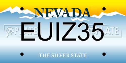 EUIZ35 Nevada License Plate