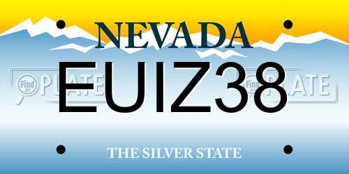 EUIZ38 Nevada License Plate