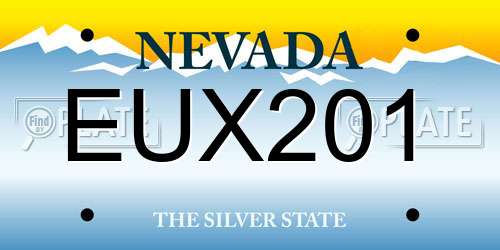 EUX201 Nevada License Plate