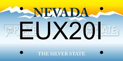 EUX20I Nevada License Plate