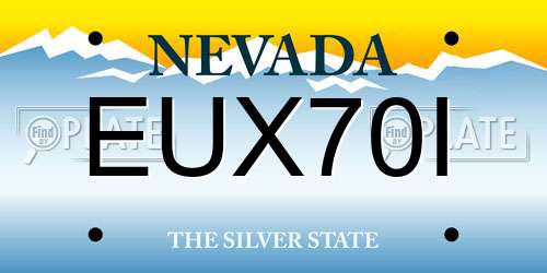 EUX70I Nevada License Plate