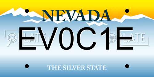 EV0C1E Nevada License Plate