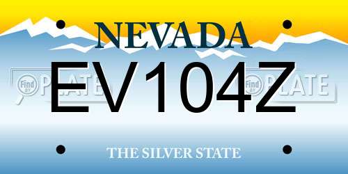 EV104Z Nevada License Plate