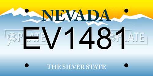 EV1481 Nevada License Plate