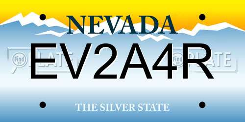 EV2A4R Nevada License Plate