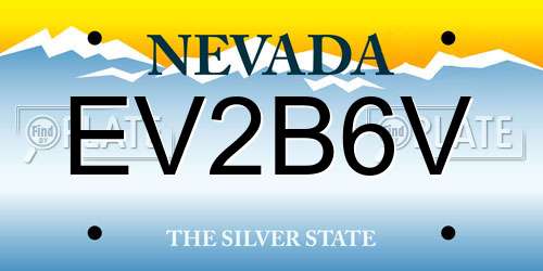 EV2B6V Nevada License Plate