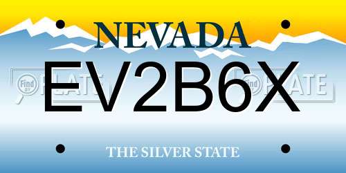 EV2B6X Nevada License Plate