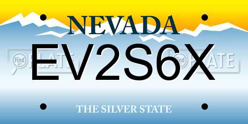 EV2S6X Nevada License Plate