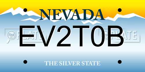 EV2T0B Nevada License Plate