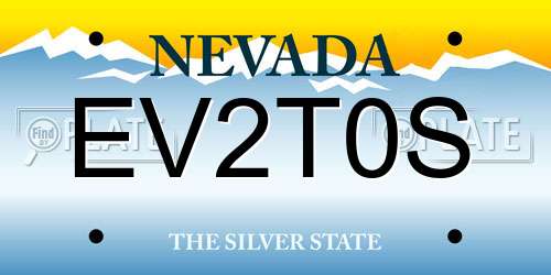EV2T0S Nevada License Plate