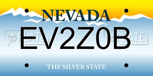 EV2Z0B Nevada License Plate