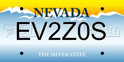 EV2Z0S Nevada License Plate