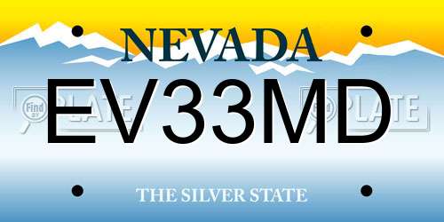 EV33MD Nevada License Plate
