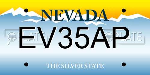 EV35AP Nevada License Plate