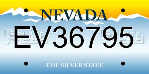 EV36795 Nevada License Plate