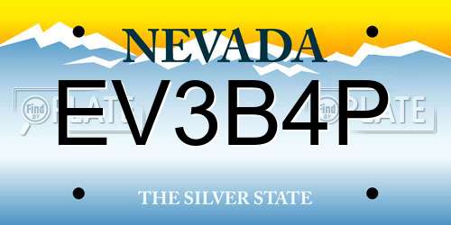 EV3B4P Nevada License Plate