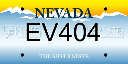 EV404 Nevada License Plate