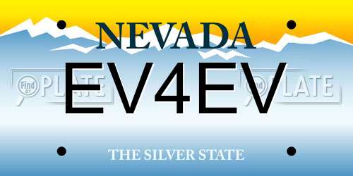EV4EV Nevada License Plate