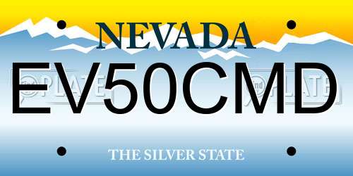 EV50CMD Nevada License Plate