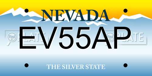 EV55AP Nevada License Plate