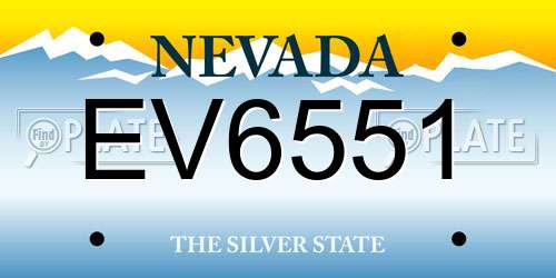 EV6551 Nevada License Plate