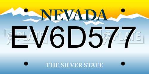 EV6D577 Nevada License Plate