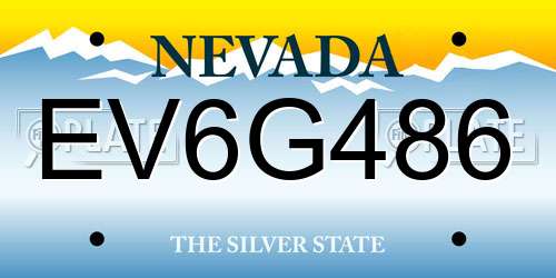 EV6G486 Nevada License Plate