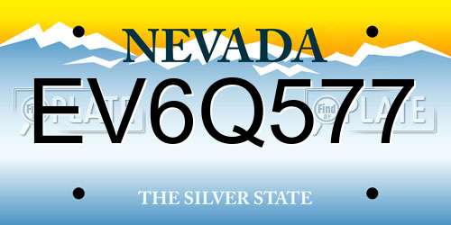 EV6Q577 Nevada License Plate