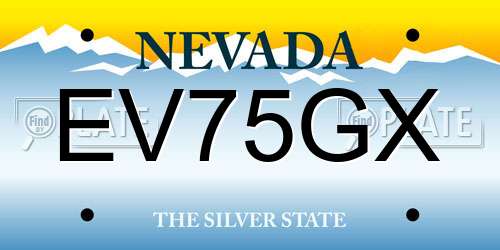 EV75GX Nevada License Plate