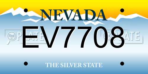 EV7708 Nevada License Plate
