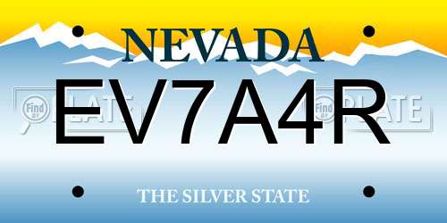 EV7A4R Nevada License Plate