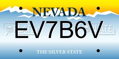 EV7B6V Nevada License Plate