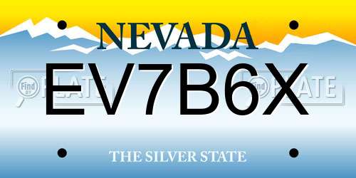 EV7B6X Nevada License Plate