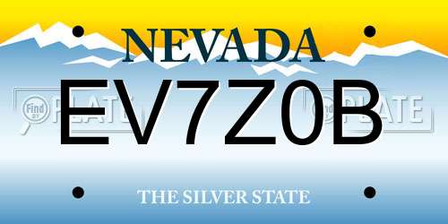 EV7Z0B Nevada License Plate