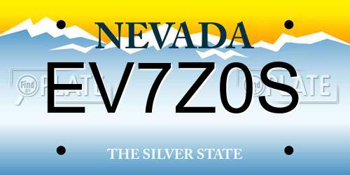 EV7Z0S Nevada License Plate