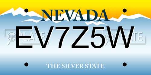 EV7Z5W Nevada License Plate