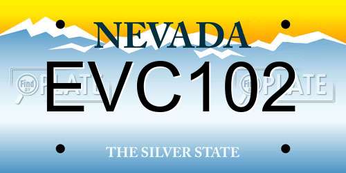 EVC102 Nevada License Plate