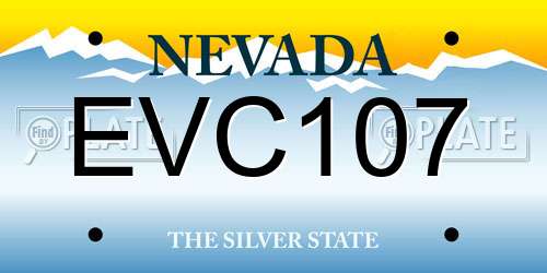EVC107 Nevada License Plate