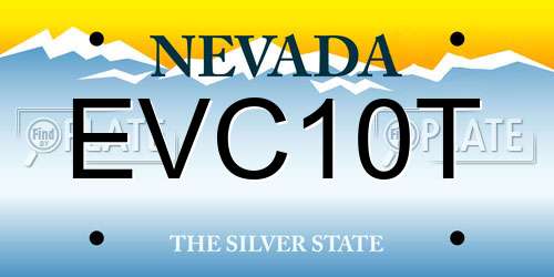 EVC10T Nevada License Plate
