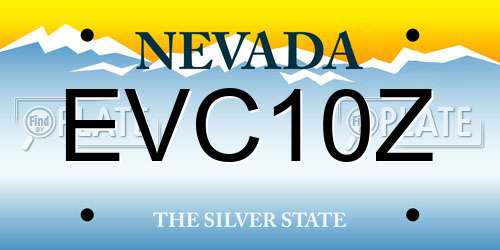 EVC10Z Nevada License Plate