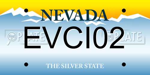 EVCI02 Nevada License Plate