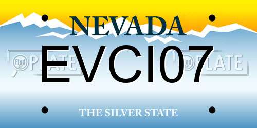EVCI07 Nevada License Plate