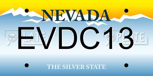 EVDC13 Nevada License Plate
