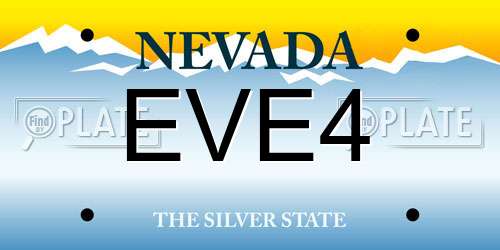 EVE4 Nevada License Plate