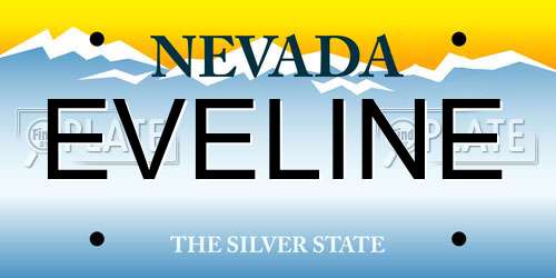 EVELINE Nevada License Plate